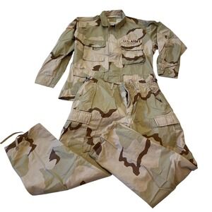 US Army Desert Camouflage Combat Uniform Set Jacket Pants Medium Short